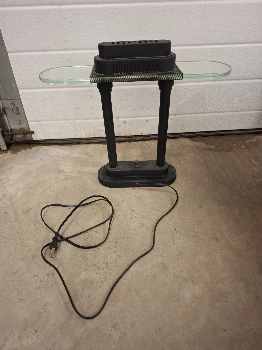 Vintage Desk Lamp with Glass Shelf
