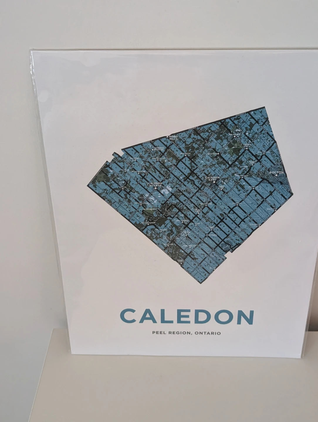 Caledon Peel Region Ontario Map Print