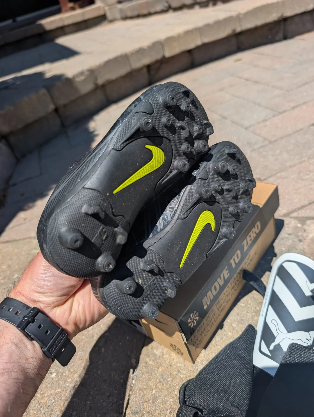 Boys Nike Mercurial Soccer Cleats and shin guards - photo 5