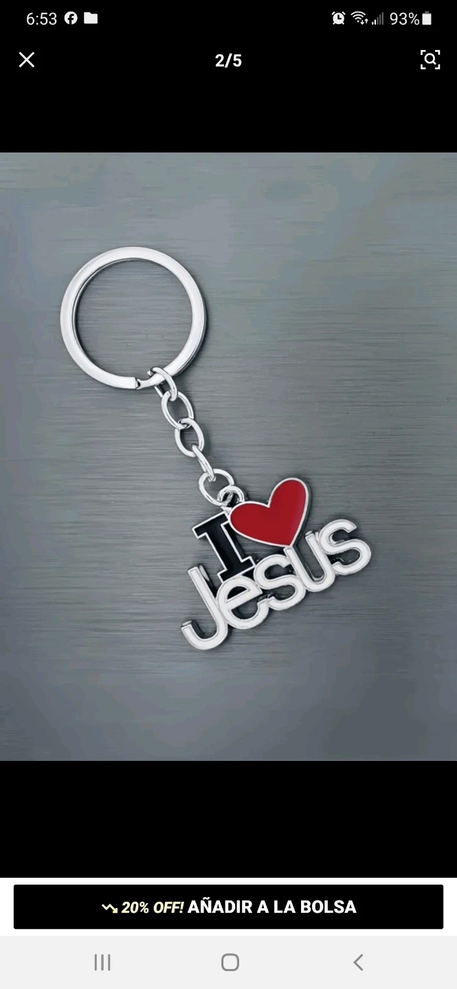 I Love Jesus Heart Keychain