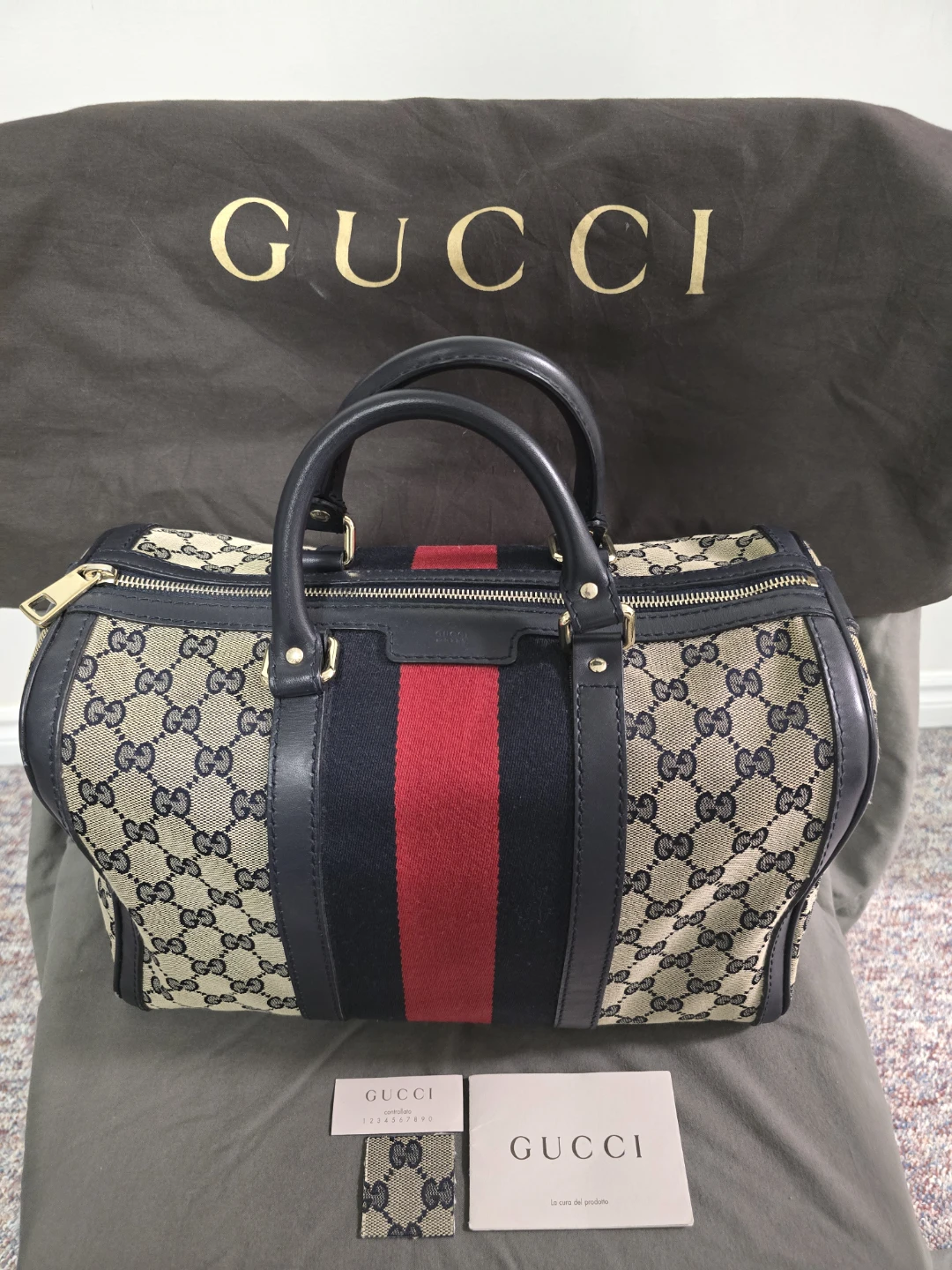 GUCCI Boston Bag with long strap