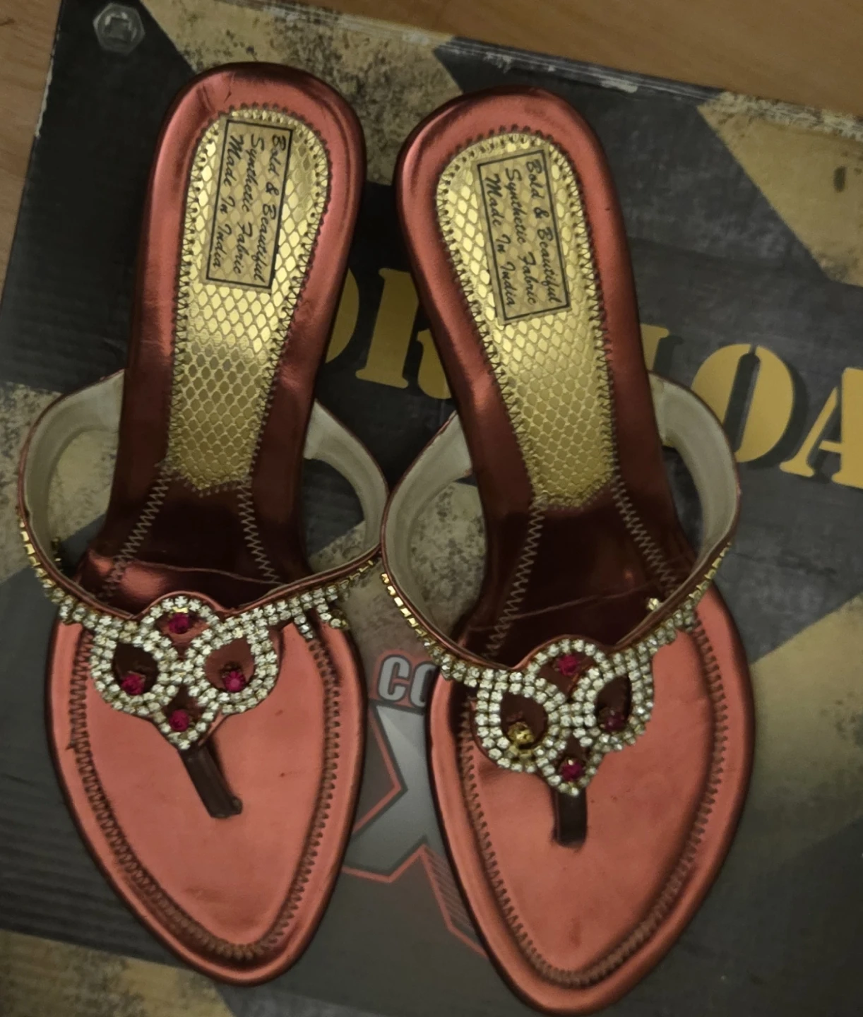 Red Embellished Sandals