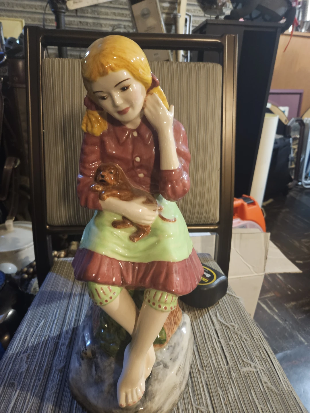 Ceramic Figurine of Girl with Dog - photo 3
