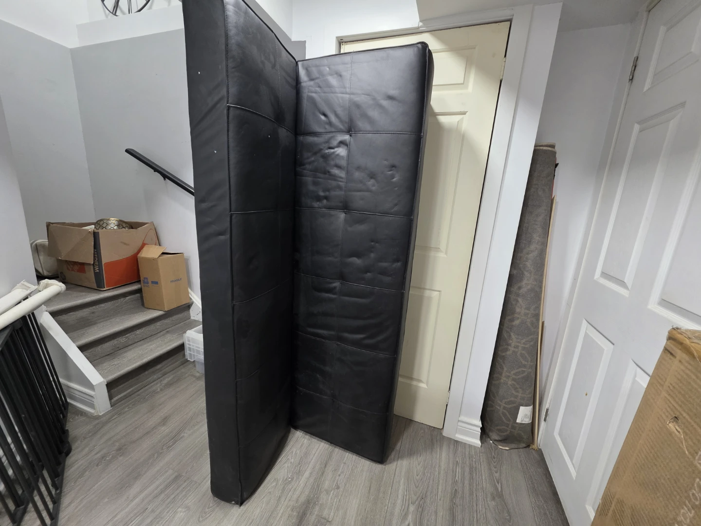 Black Faux Leather Futon Sofa Bed