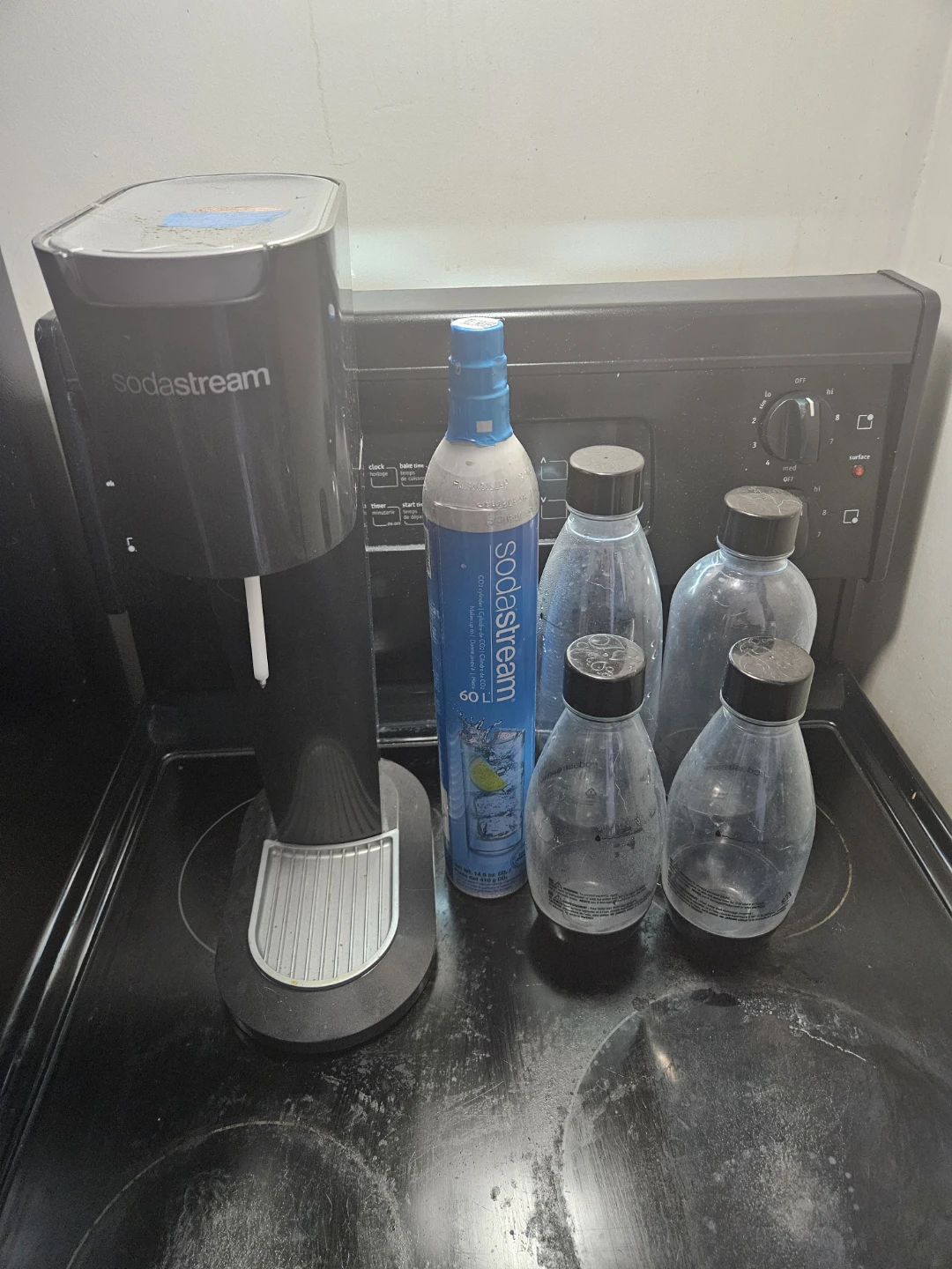 SodaStream Sparkling Water Maker with CO2 Cylinder & Bottles