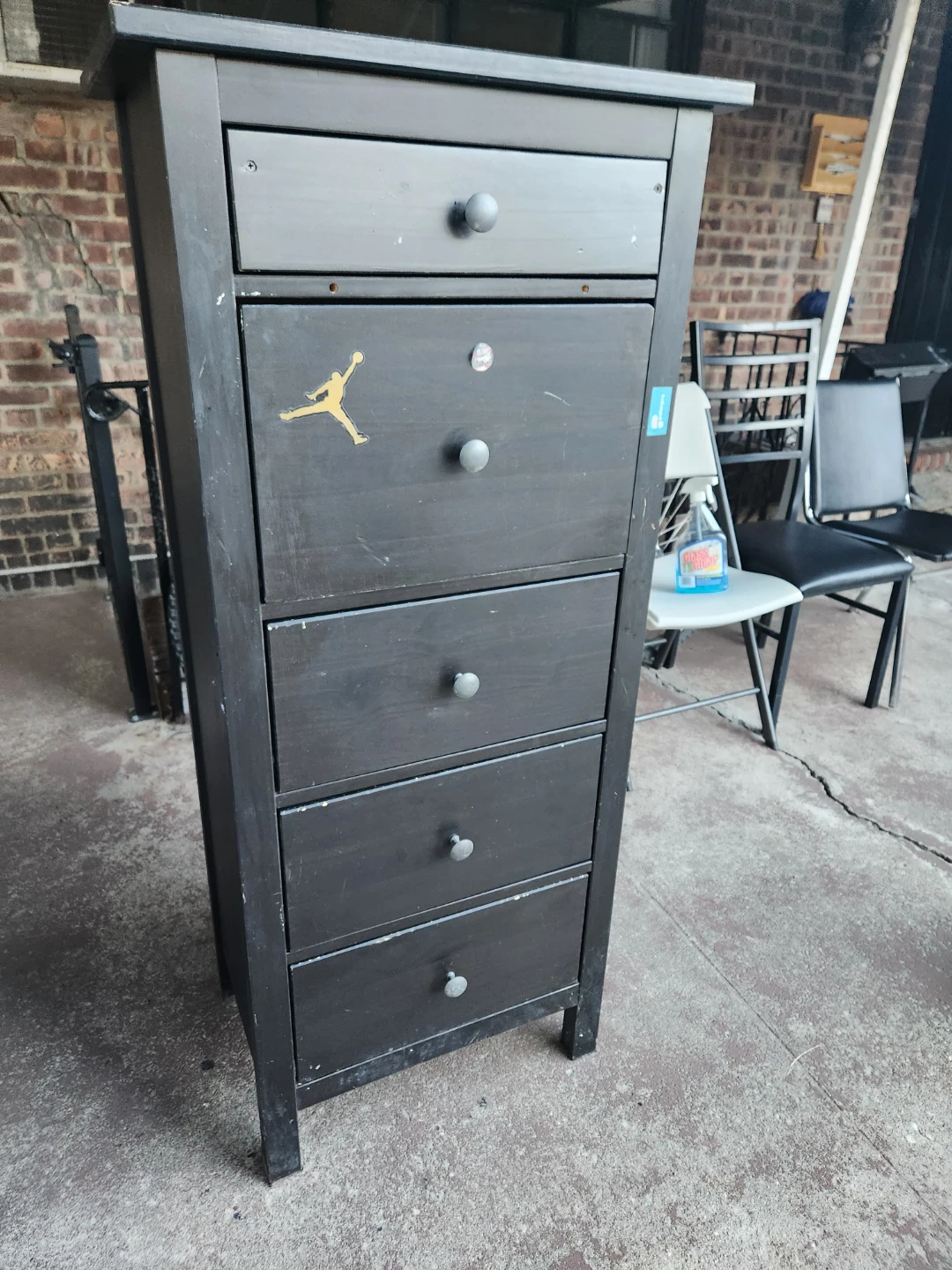 Black 5-Drawer Dresser with Jordan Decal