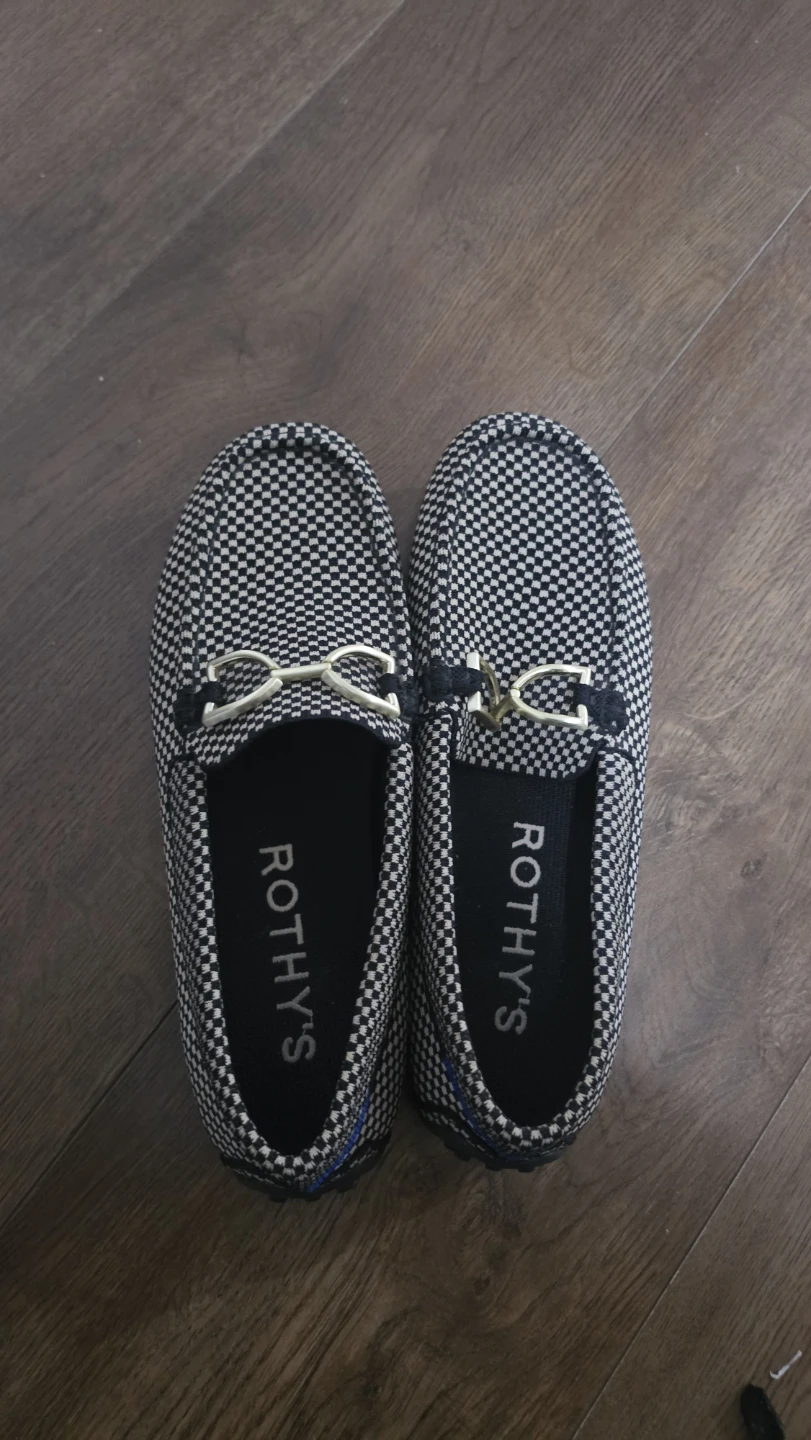Rothy's Driving Loafers - Black & White Check
