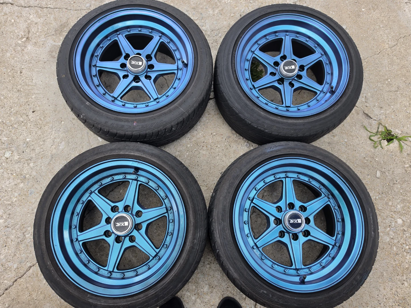 15 inch XXR rims wheels 4x100 4x114.3 new tires chameleon - photo 5