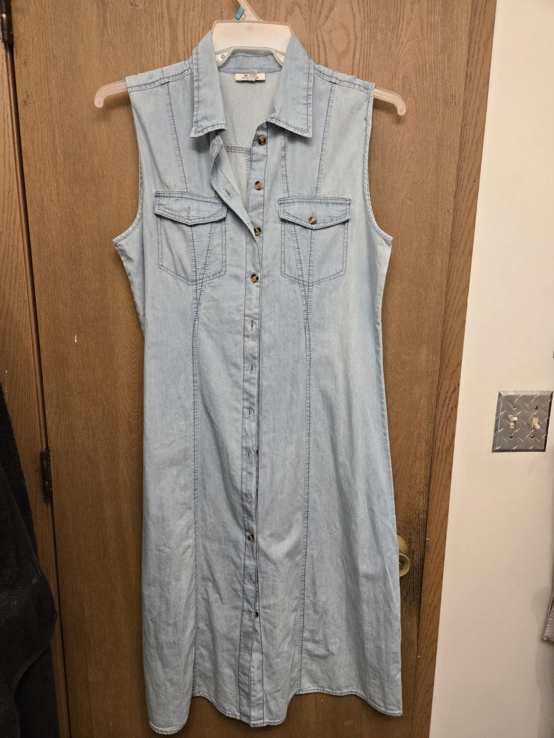 MPH Collection Sleeveless Denim Shirt Dress - Size PM - photo 3