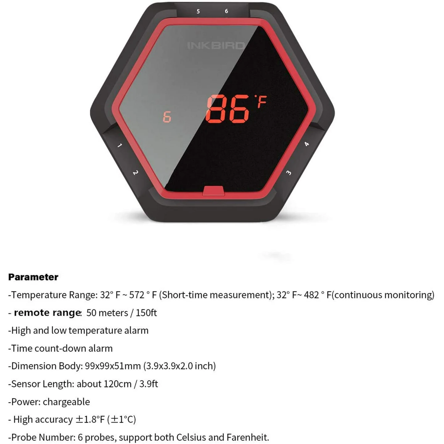 Inkbird IBT-6XS 6-Probes Smart App Cooking Thermometer - photo 4