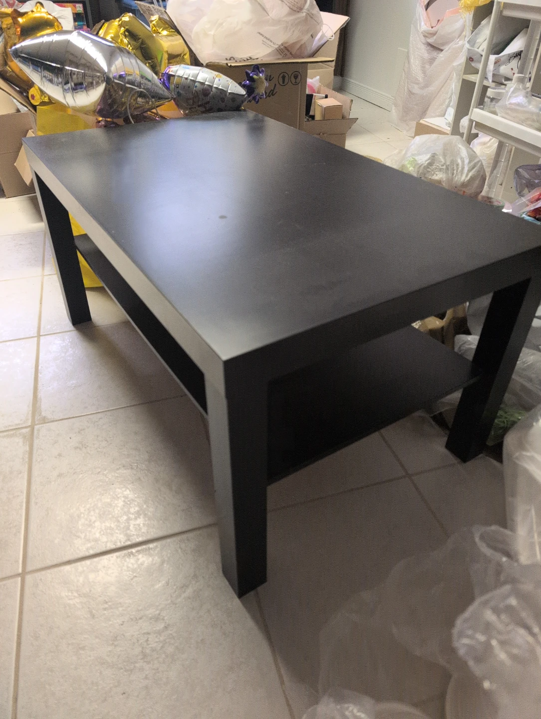 IKEA Black Coffee Table with Shelf