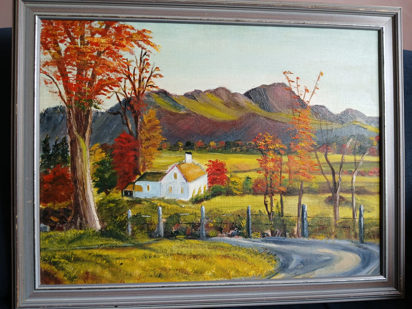 Framed Landscape Oil Painting