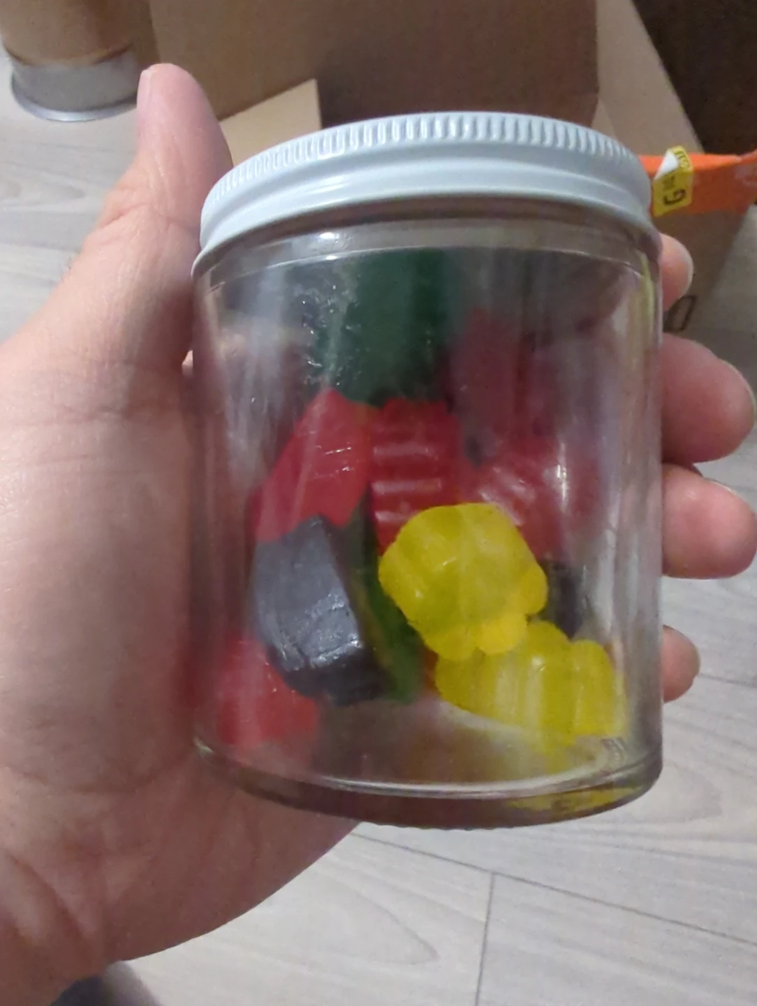 Jar of gummy candies #free