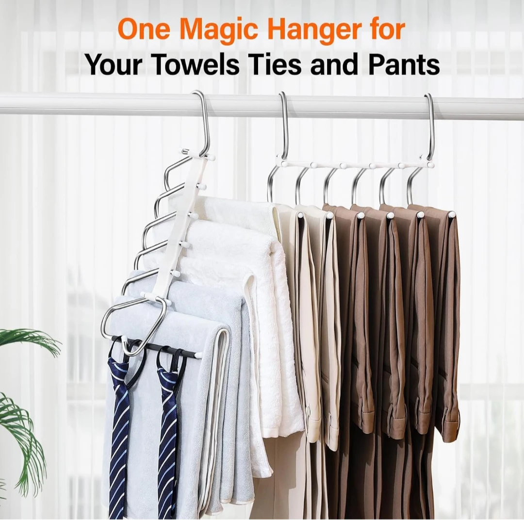 NEW 5-in-1 Stainless Steel foldable Hangers | Pack of 2 - photo 3