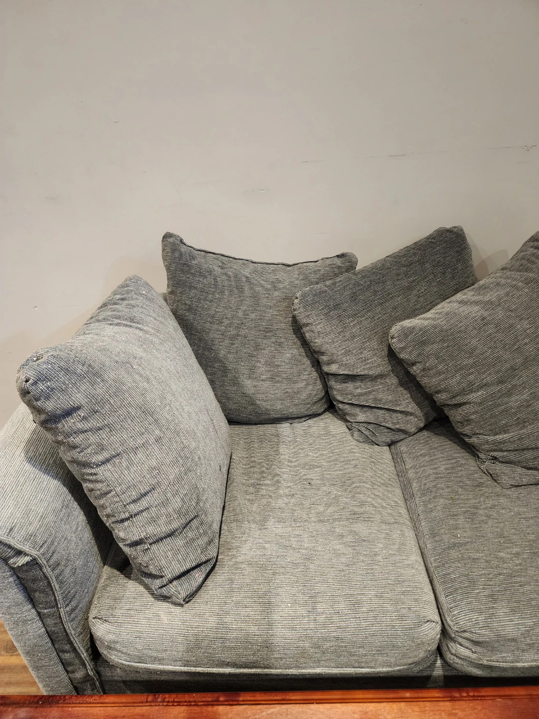 Grey Loveseat Sofa with Accent Pillows - photo 2