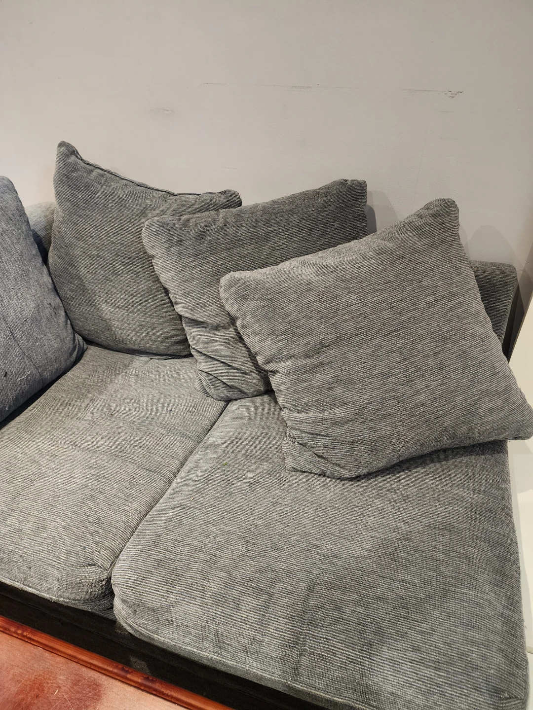 Grey Loveseat Sofa with Accent Pillows - photo 3