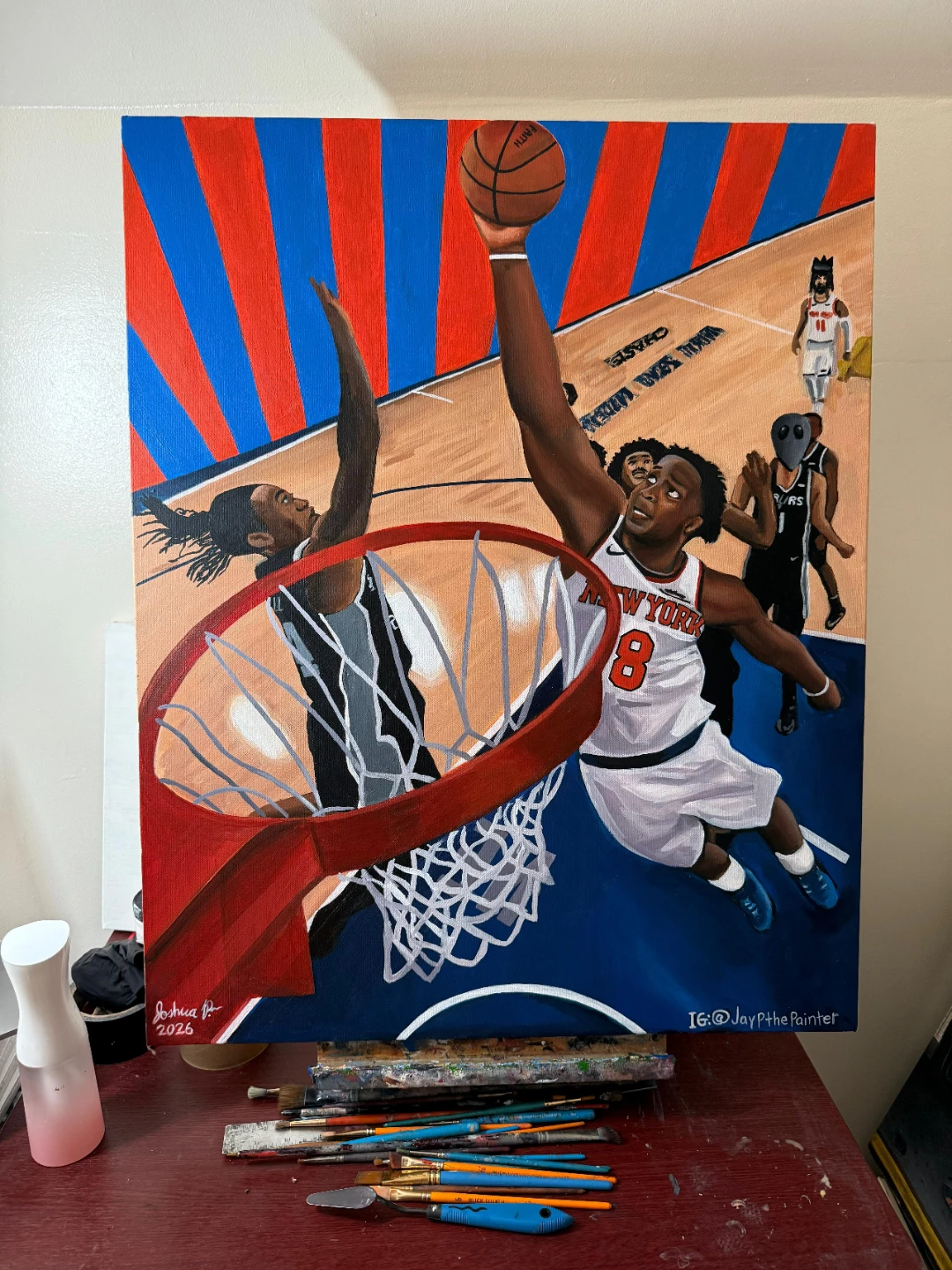 Original Basketball Dunk Acrylic Painting