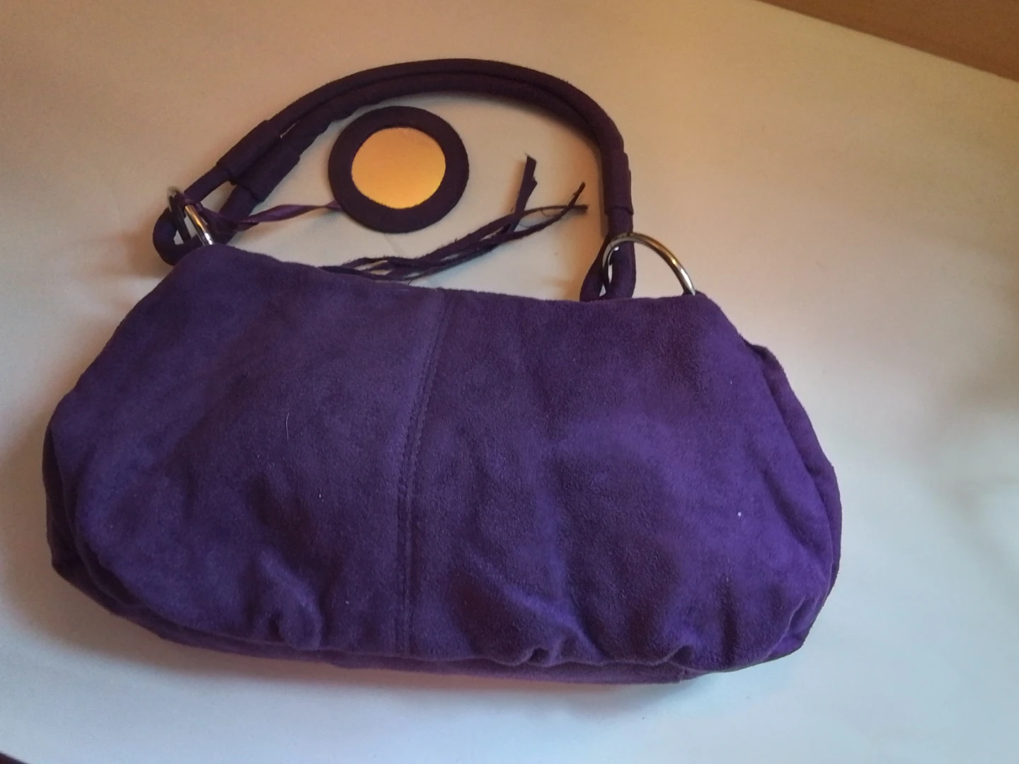 Purple Faux Suede Shoulder Bag - photo 2