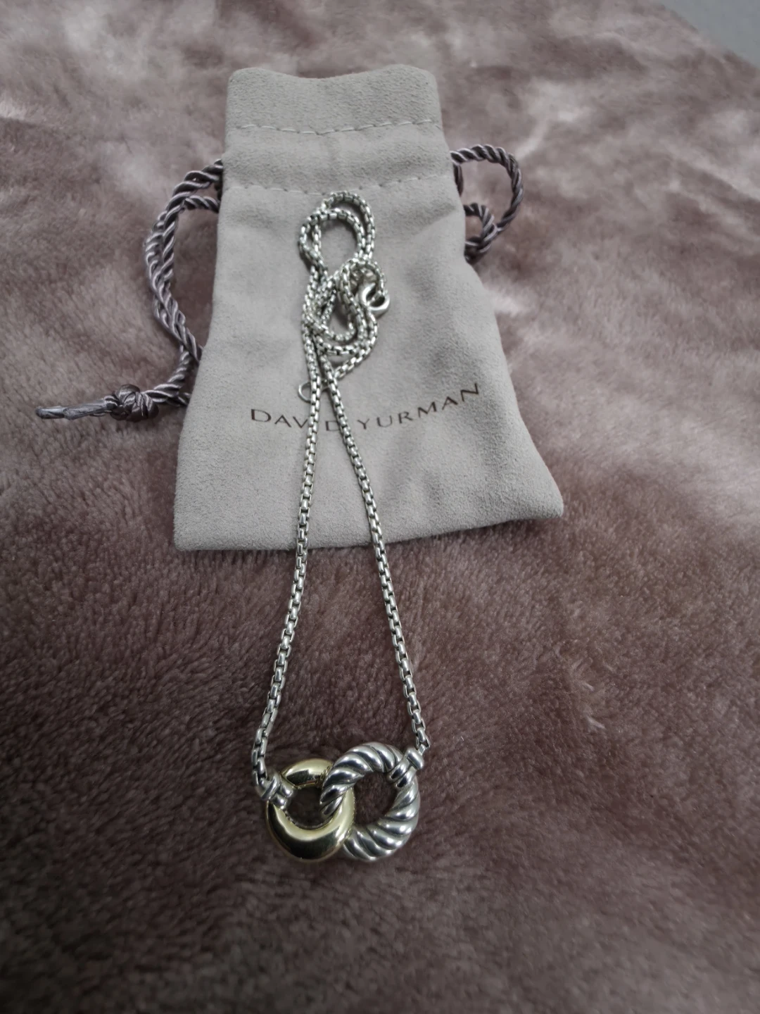 David Yurman Sterling Silver & Gold Necklace - photo 2