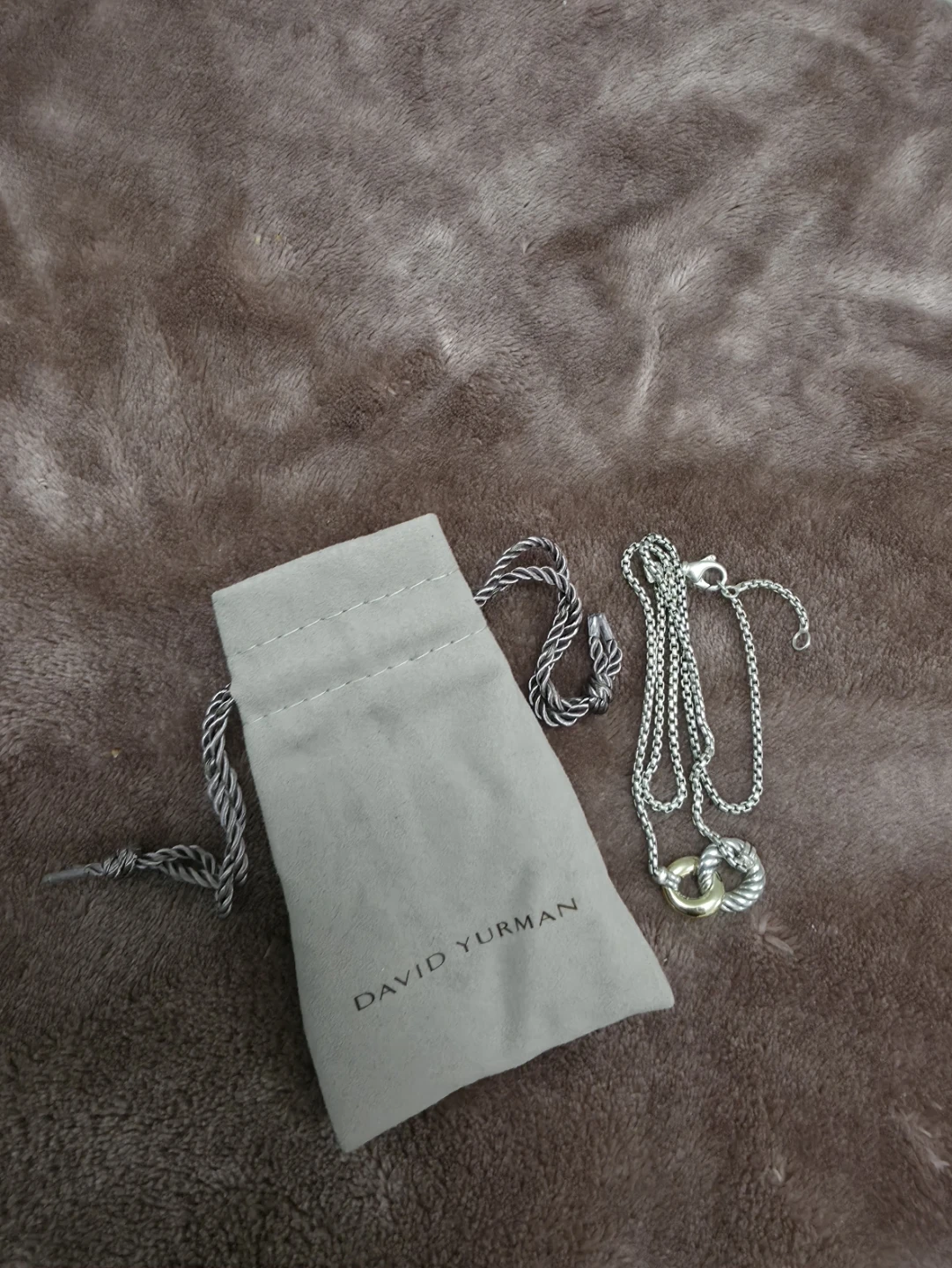 David Yurman Sterling Silver & Gold Necklace - photo 3