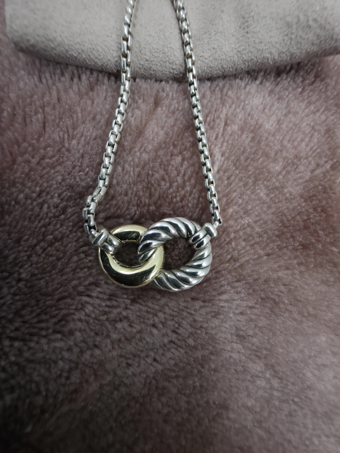 David Yurman Sterling Silver & Gold Necklace - photo 4