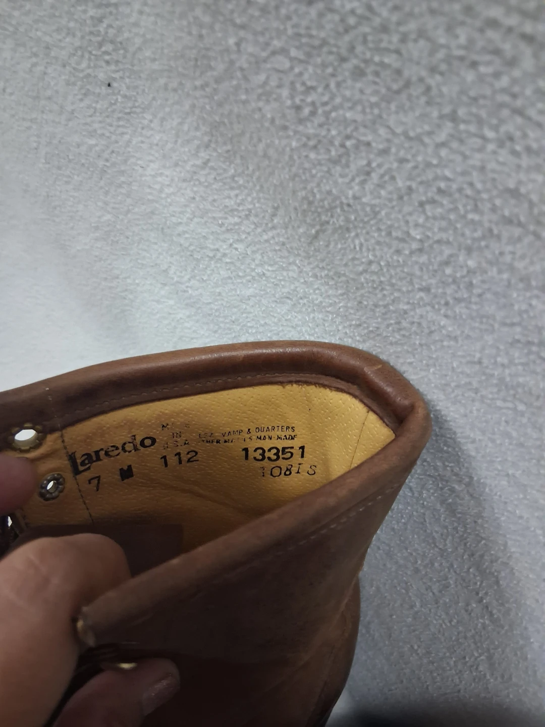 Laredo Brown Leather Lace-Up Boots - photo 2