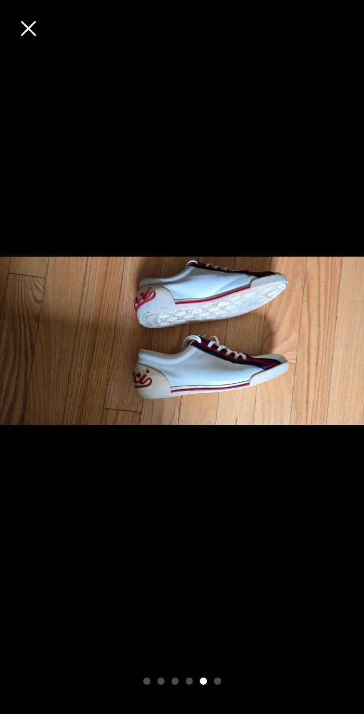 Gucci White Leather Ace Sneakers Size 43 - photo 2