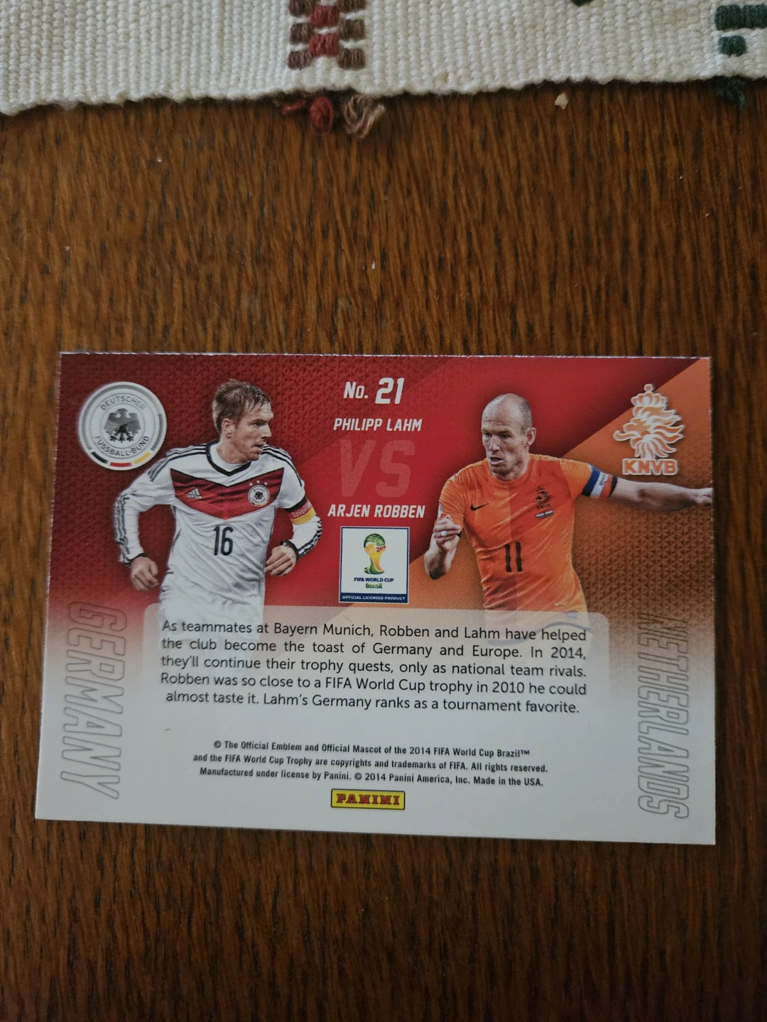 2014 FIFA World Cup Prizm Trading Card - photo 2