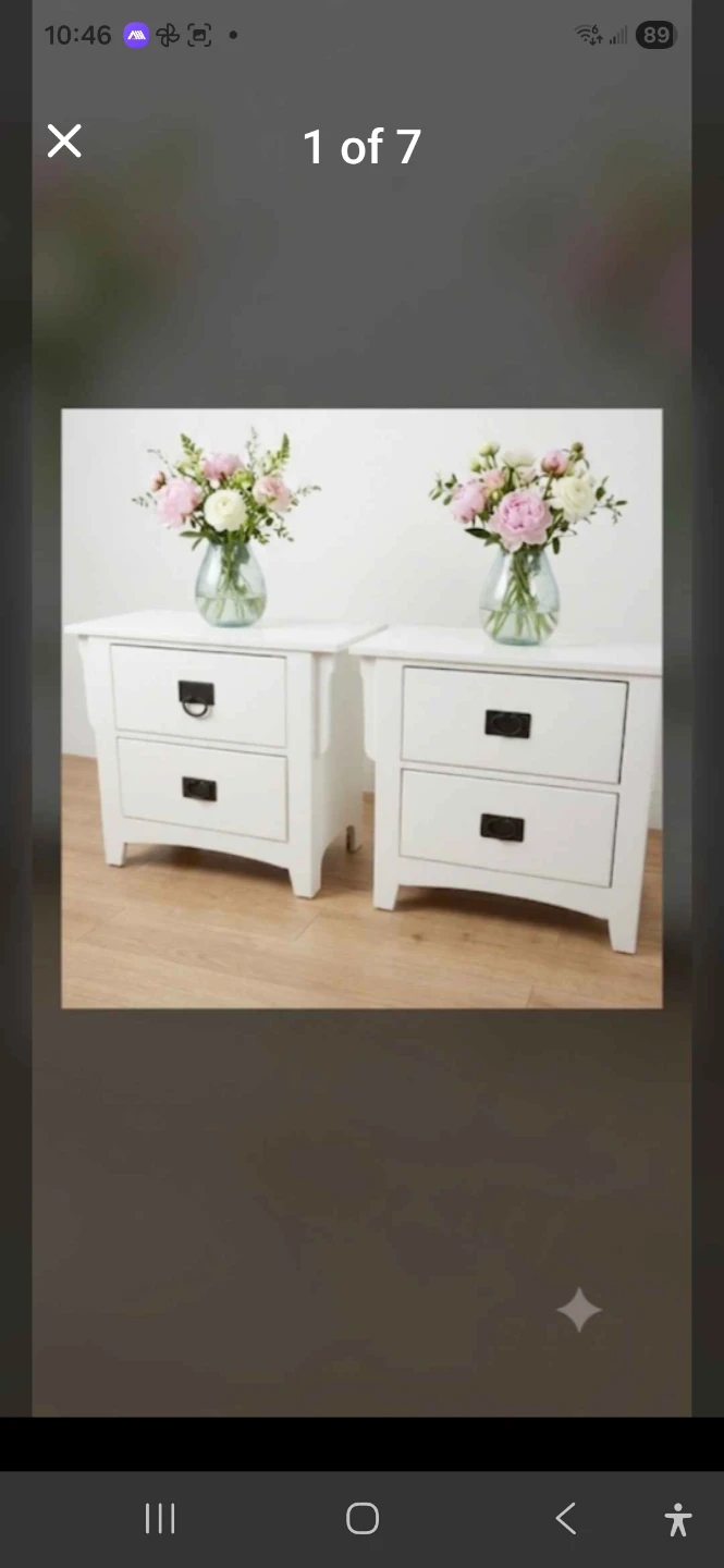 Refinished White Two-Drawer Nightstands