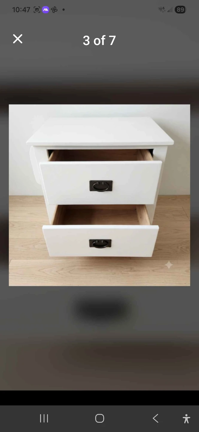 Refinished White Two-Drawer Nightstands - photo 3