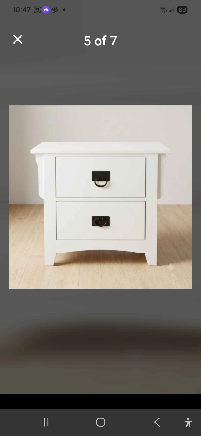 Refinished White Two-Drawer Nightstands - photo 5