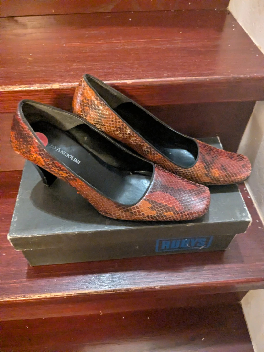 Zoe Angiolini Snake Print Heels