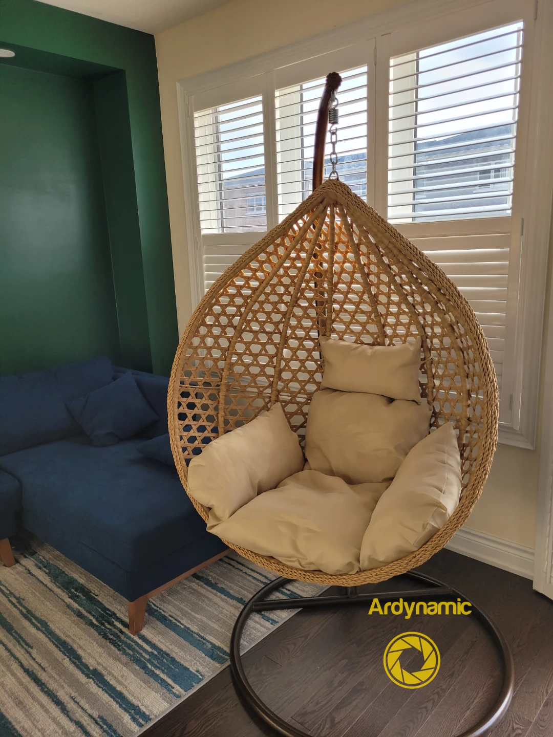 Wicker Hanging Chair with Cushions