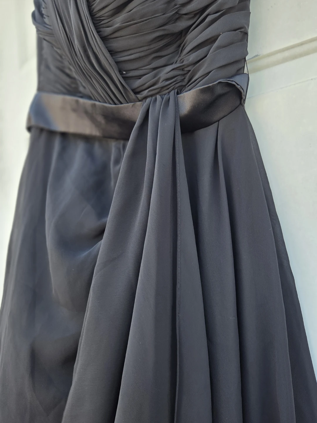 Pretty Maids Black Strapless Chiffon Dress Size 14 - photo 2