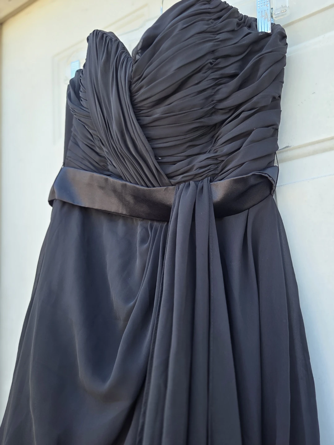 Pretty Maids Black Strapless Chiffon Dress Size 14 - photo 3