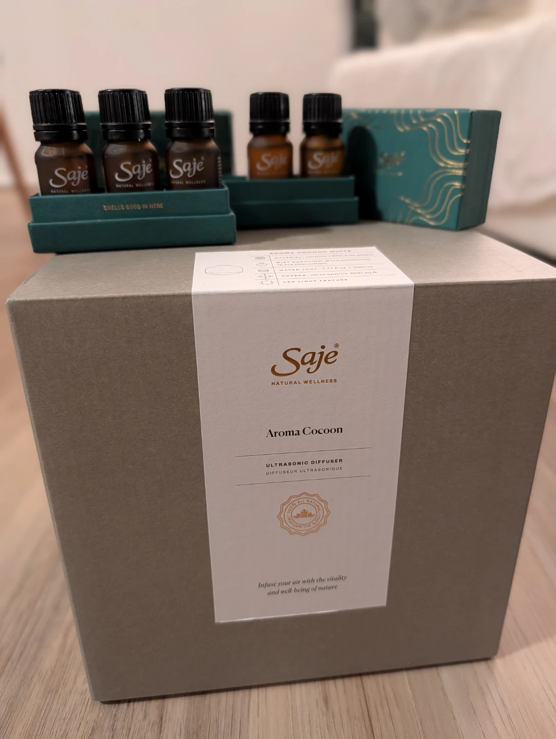 Saje Aroma Cocoon Ultrasonic Diffuser with 5 Essential Oils - photo 3