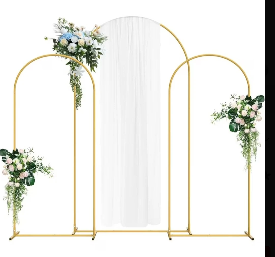 Gold Arch Wedding Backdrop Stand 3pc set