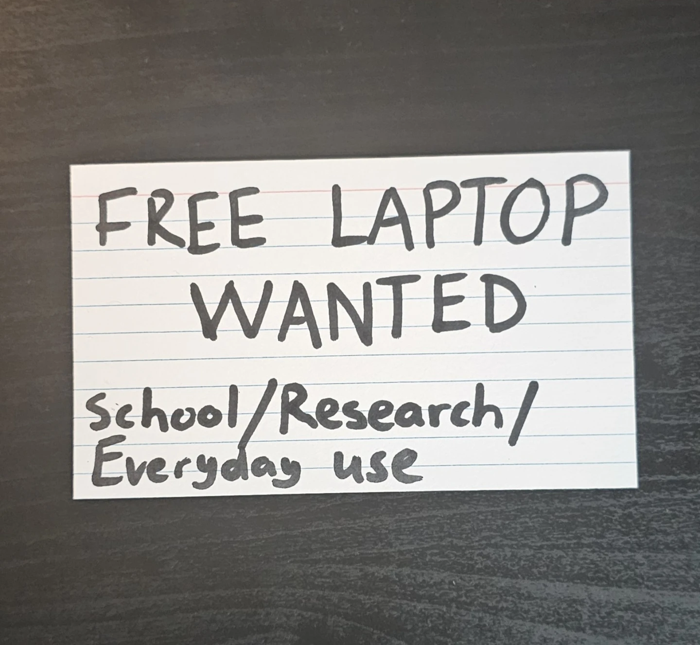 Free Laptop Wanted