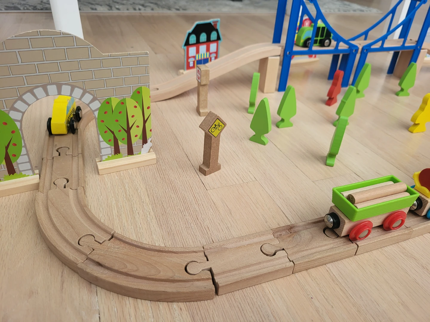 ⚽ Kids' Spark Wooden Train Set (75 pcs) - photo 2