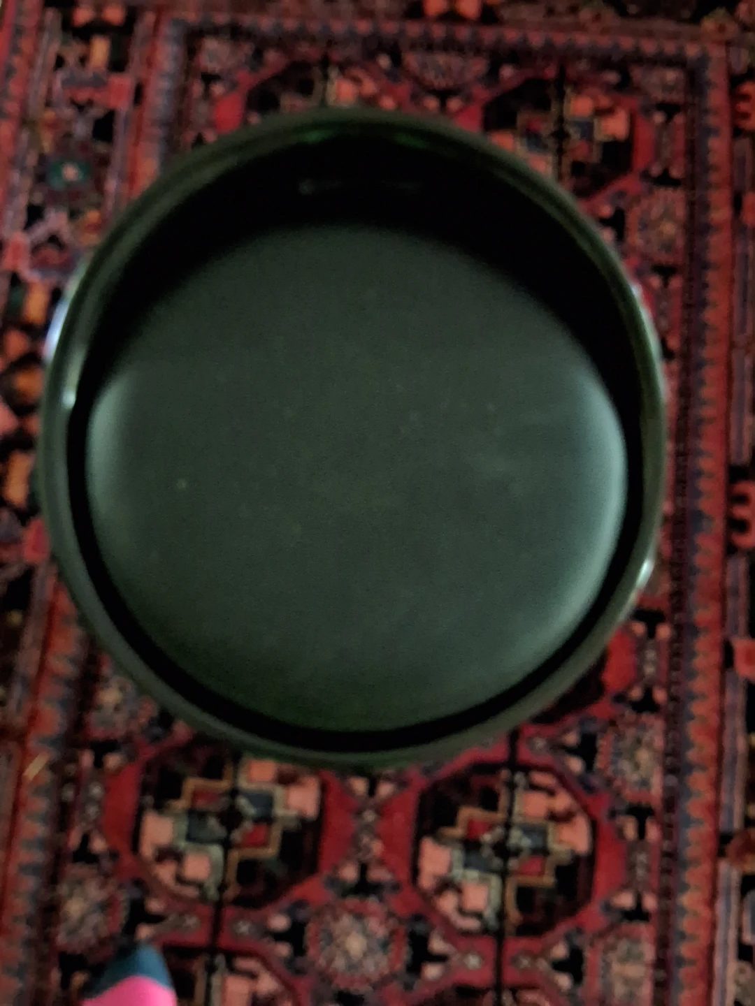 Black Round Storage Ottoman