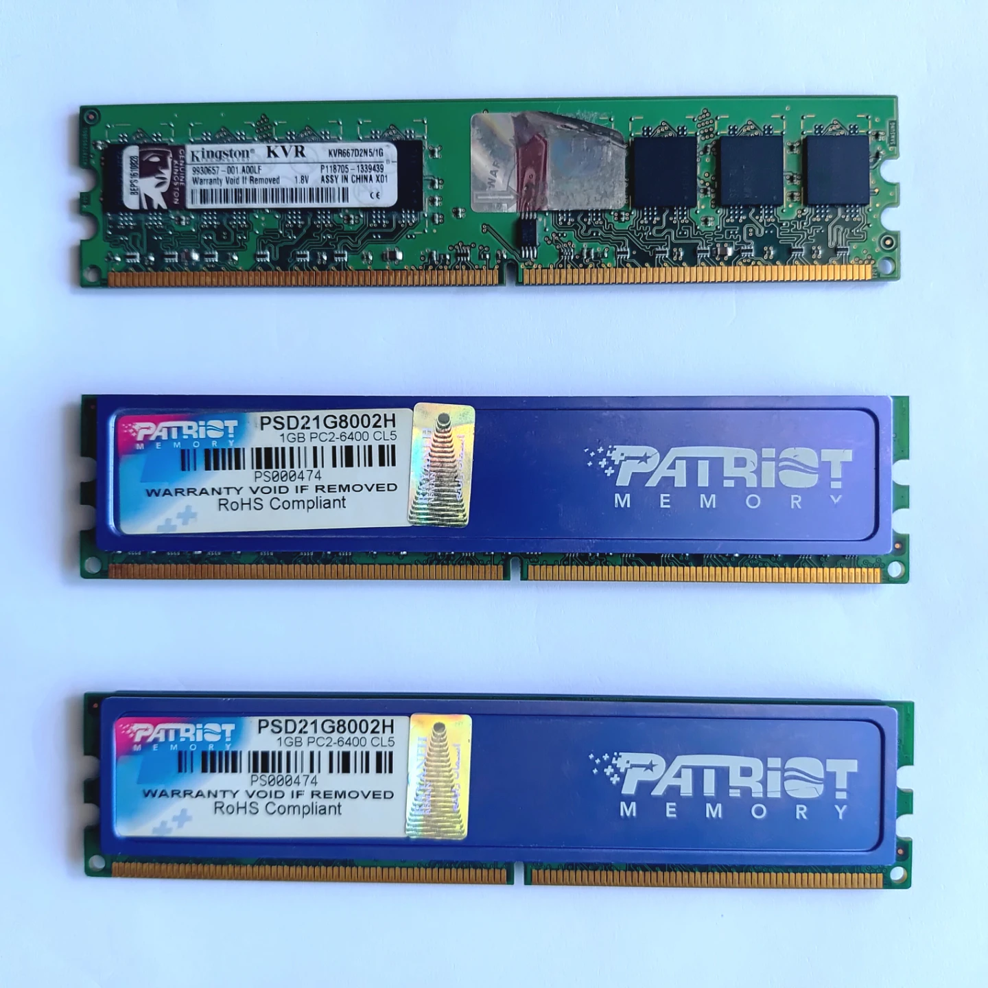 Kingston & Patriot RAM Modules (1GB DDR2)