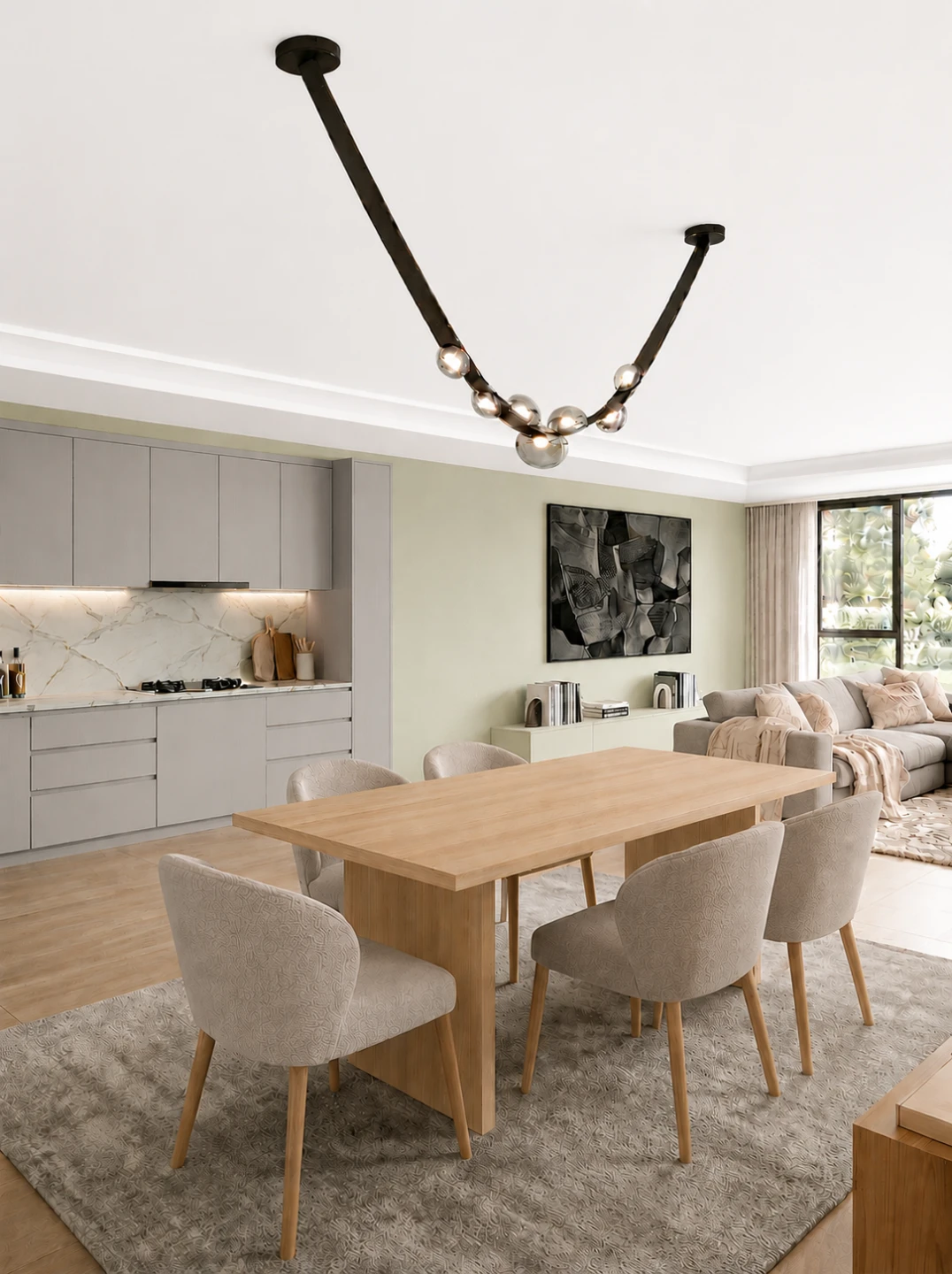 * New* Ceiling Large Tall Duplex Building Chandelier.