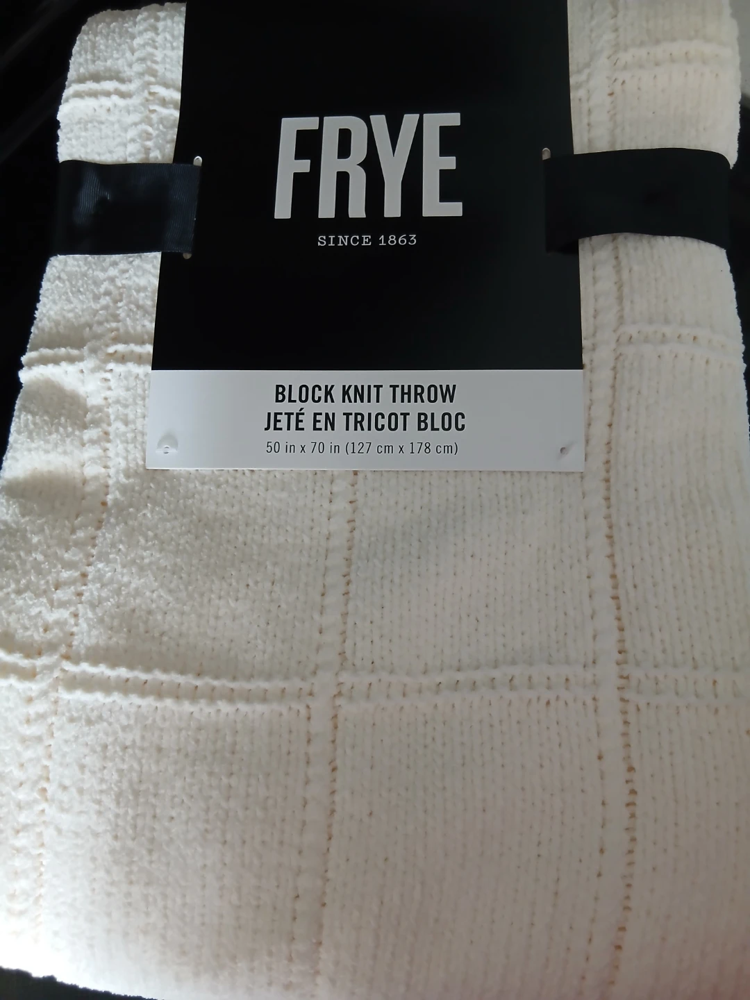 FRYE Block Knit Throw Blanket 50" x 70"