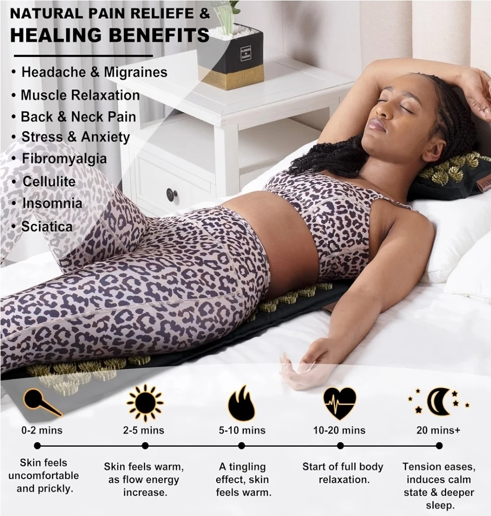 UNMERA Acupressure Mat and Pillow Set,Natural Eco Linen - photo 5
