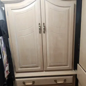 Light Wood Armoire with Drawers