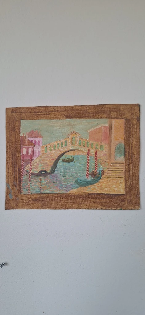 Oil Painting of Venice Canal Scene