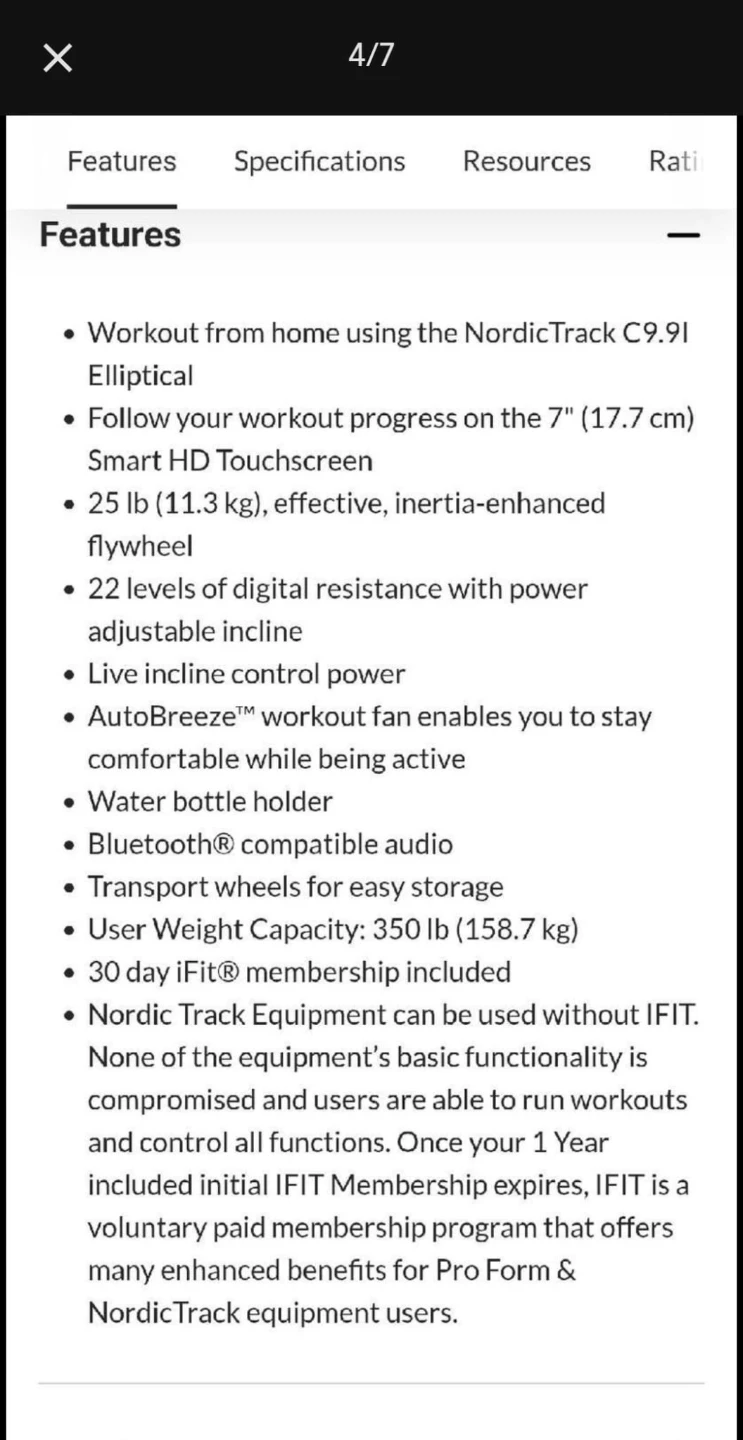 NordicTrack C9.91 Elliptical