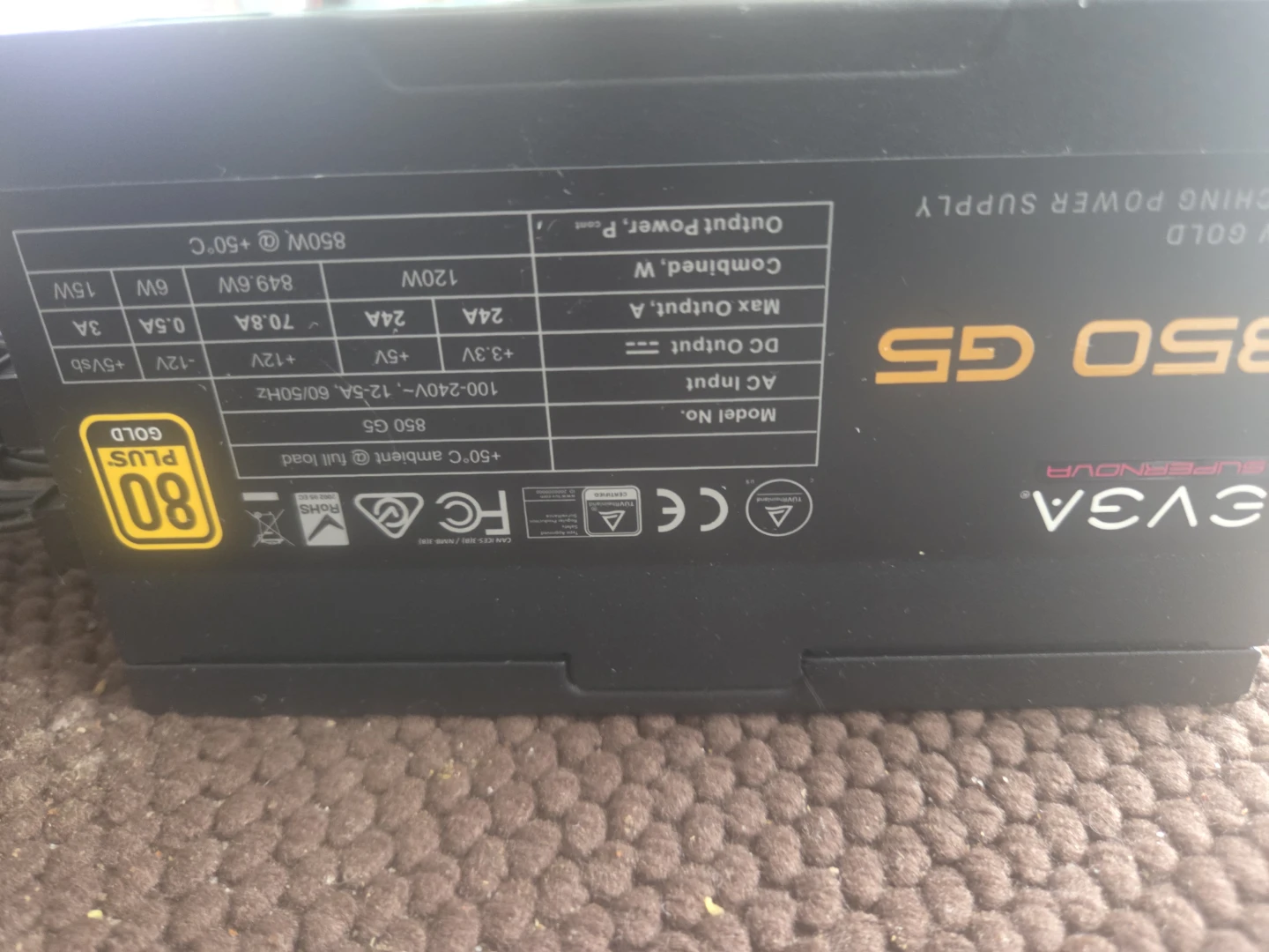 EVGA SuperNOVA 850 G5 850W Gold Power Supply