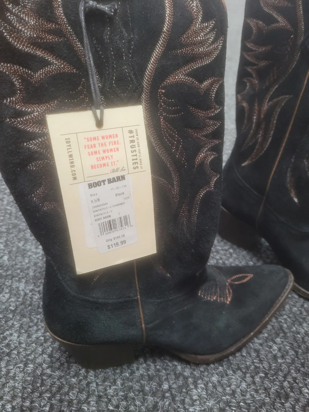 Boot Barn Black Suede Cowboy Boots - photo 2