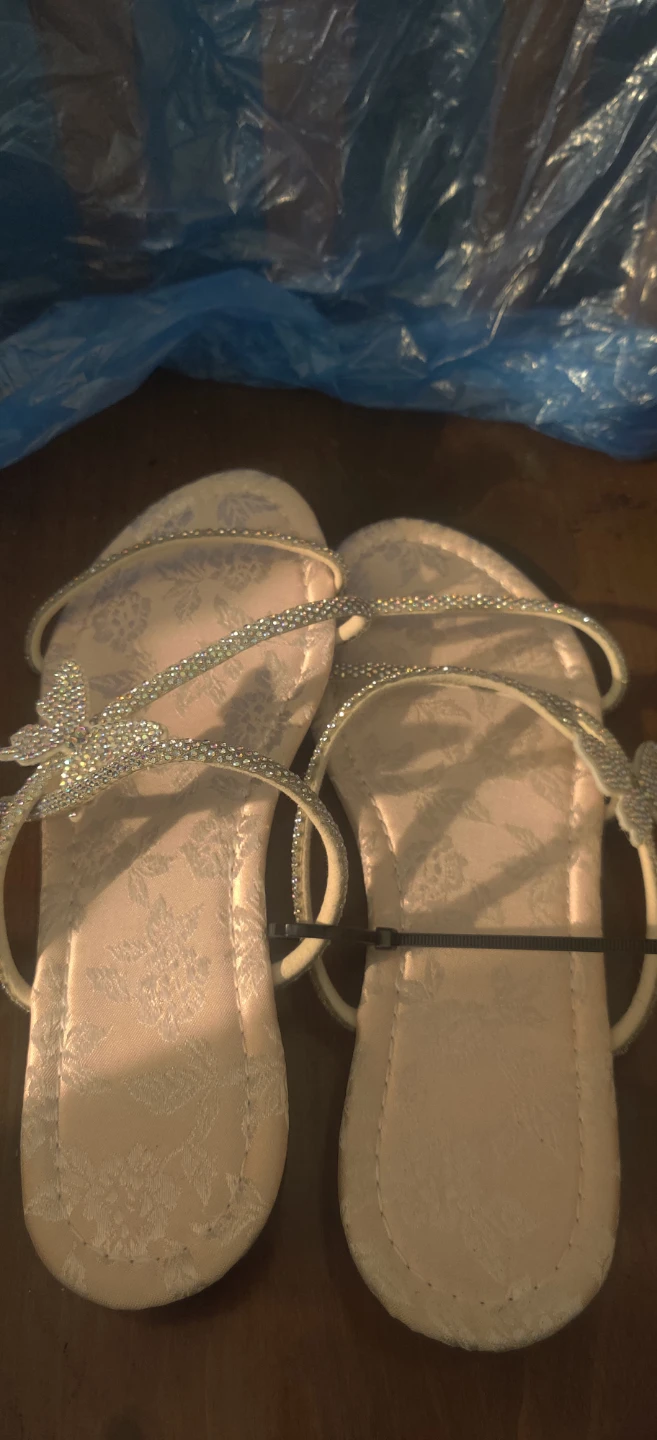 Women's Sparkly Butterfly Sandals Size 40
